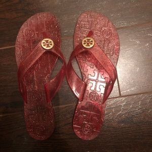Glitter Pink Tory Burch Kelly Flip Flop